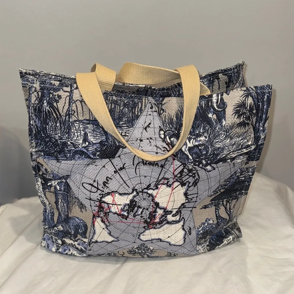 CHRISTIAN DIOR WORLD TROTTER CANVAS TOTE - Picture 2 of 8